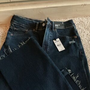 Express Women's Dark Indigo Flare Jeans